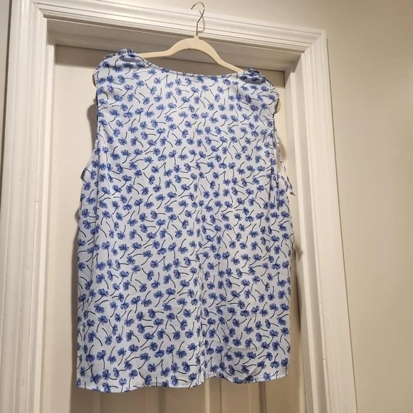 PaperMoon blue floral spring blouse Women's size 2X NWT - Picture 3 of 7